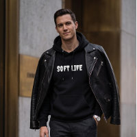 Moletom Preto Gráfico Soft Life | Minimalista