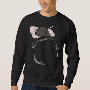 Moletom Preto Lab Dormindo Cachorro Pijamas Nap Pjs Outfit