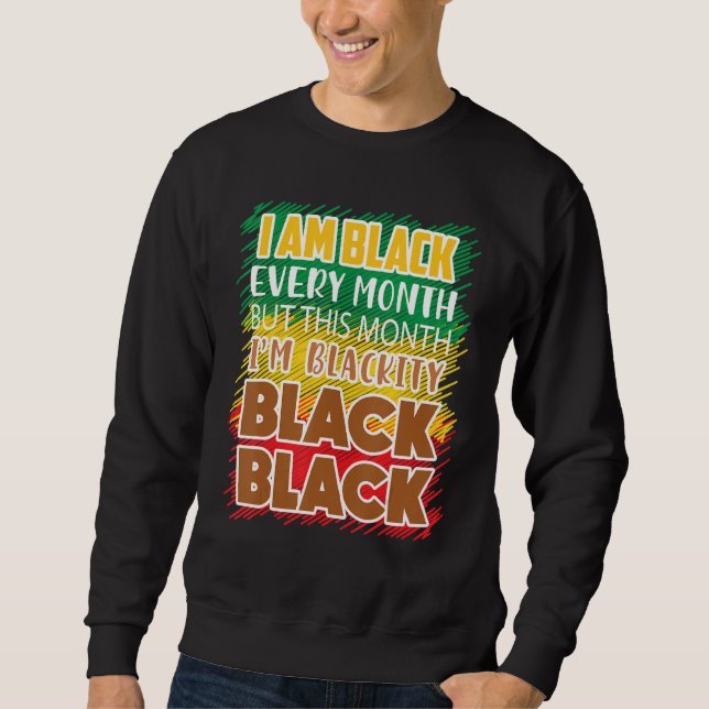 Moletom Preto Negro Negro A Cada Mês História Preta Bhm Af (Frente)