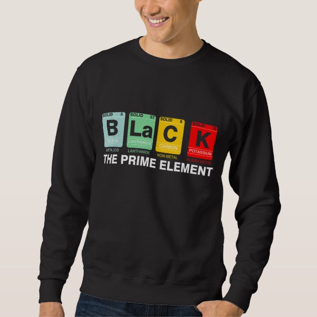 Moletom Preto O Elemento Primário do Histórico Preto Perío (Frente)