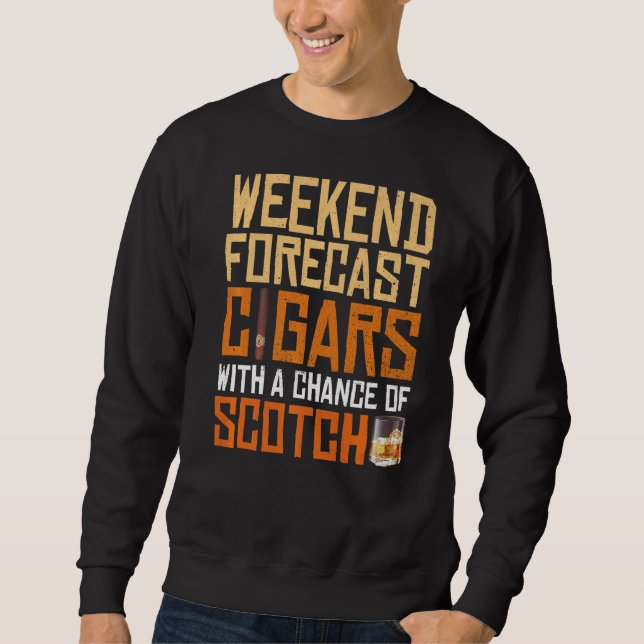 Moletom Previsão De Fim De Semana De Cigarros E Uísque Uís (Frente)