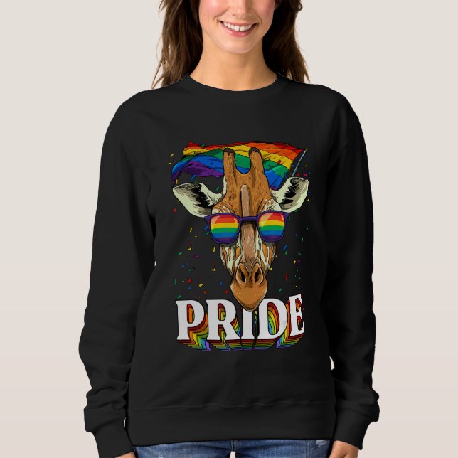 Moletom Pride Giraffe LGBTQ Rainbow Flag Pride Month Anima (Frente)