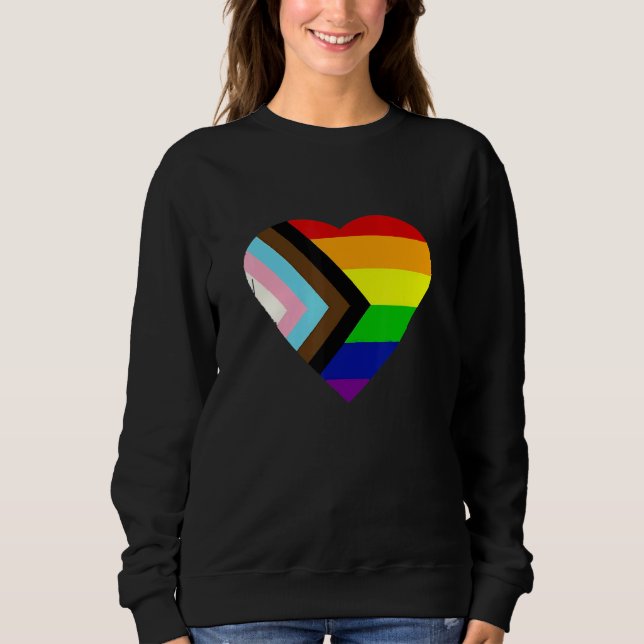 Moletom Pride Progress Rainbow Flag LGBT + Trans und Queer (Frente)