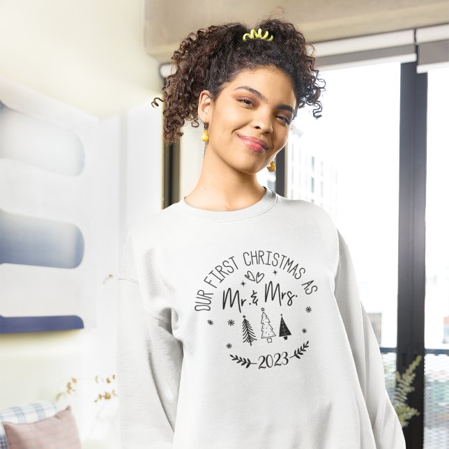 Moletom Primeiro Natal como Sr. & Sra. personalizada (Criador carregado)