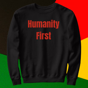 Moletom Primeiro Texto Vermelho Negrito da Humanidade