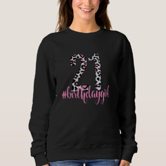 Moletom Prin-Pinto-Leopardo Rosa-aniversário de 21 anos
