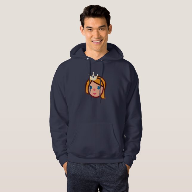 Moletom princesa emoji mens capuz (Frente Completa)