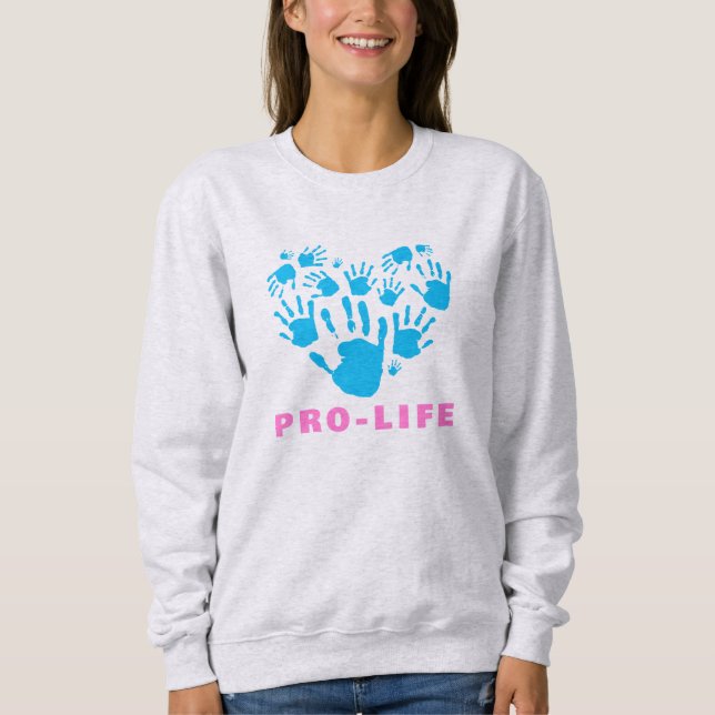 Moletom Pro-Life Handprint Heart – Value Life Awareness  (Frente)