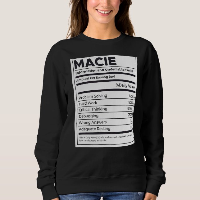 Moletom Problema com informações sobre nutrição Macie solu (Frente)