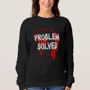 Moletom Problema Resolvido Sangue de Dia de as Bruxas engr