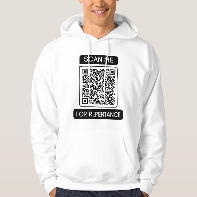 Moletom Procurar Remoção de Código QR de Homens (Frente)
