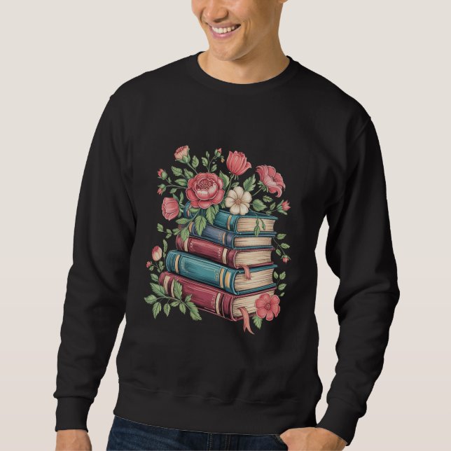 Moletom Professor Amante de Livros Volta às Aulas Flores S (Frente)