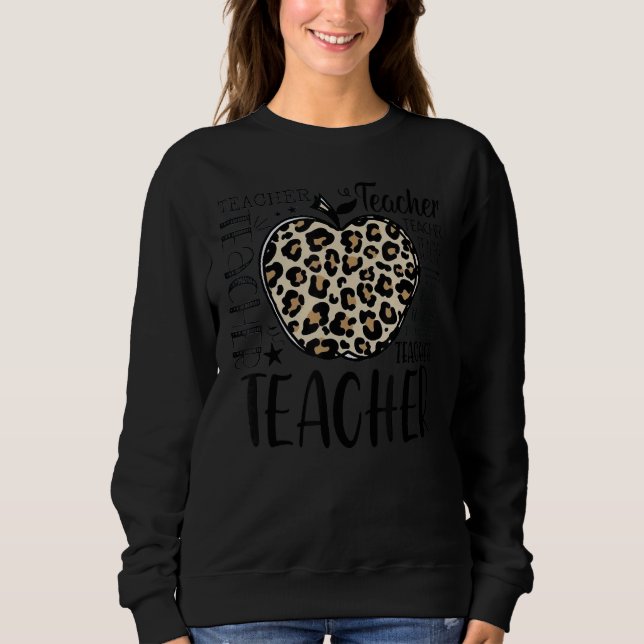 Moletom Professor Apple Leopard Teach inspira chumbo Educa (Frente)