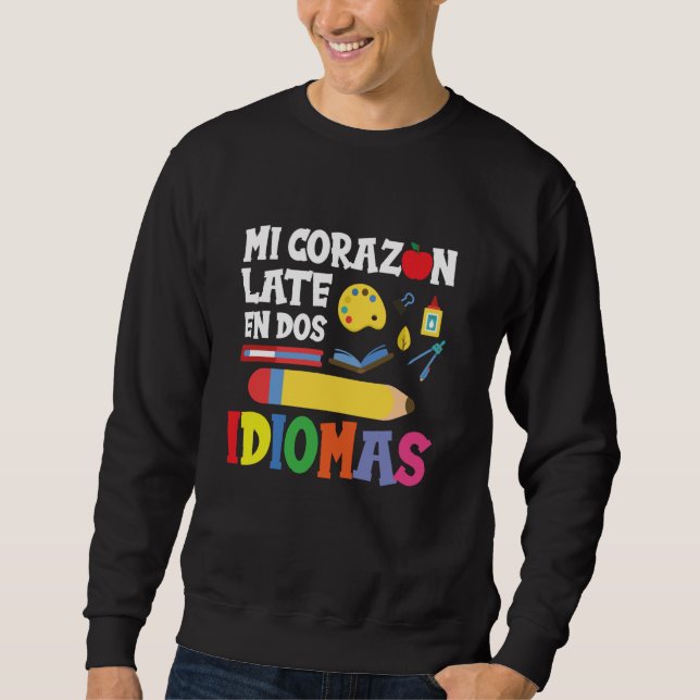 Moletom Professor de Espanhol Bilíngue - Mi Corazon Late E (Frente)