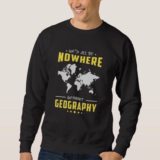 Moletom Professor de Geografia Engraçado Mundo Contém Mapa (Frente)