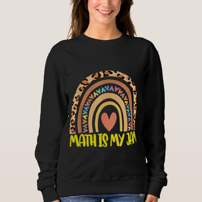 Moletom Professor de Matemática Rainbow Leopard Math É Meu (Frente)
