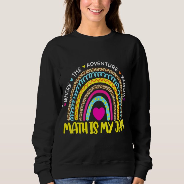 Moletom Professor de Matemática Rainbow Leopard Math É Meu (Frente)