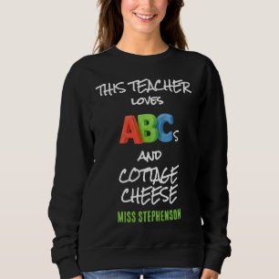 Moletom Professor de Queijo Cottage e ABCs Personalizados