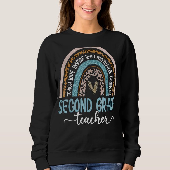 Moletom Professor de segundo grau Ensino Amor Inspira Boho (Frente)