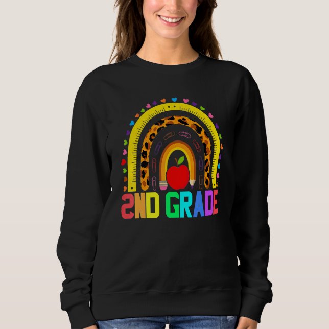 Moletom Professor do 2º ano Leopard segundo Rainbow Grade  (Frente)