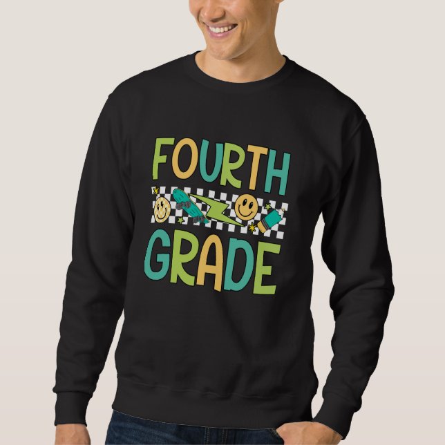 Moletom Professor do 4º ano Engraçado Primeiro dia (Frente)