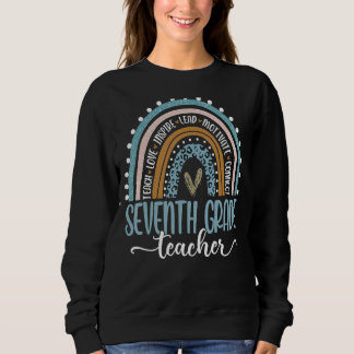 Moletom Professor do 7º ano Leopard Boho Rainbow Professor