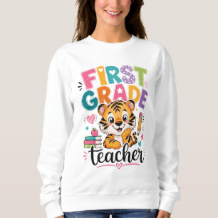 Moletom Professor do Primeiro Ano com um Tigre Sorridente