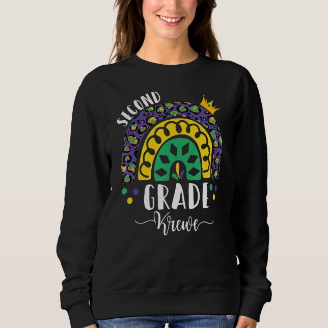 Moletom Professor do primeiro grau Krewe Rainbow Leopa (Frente)