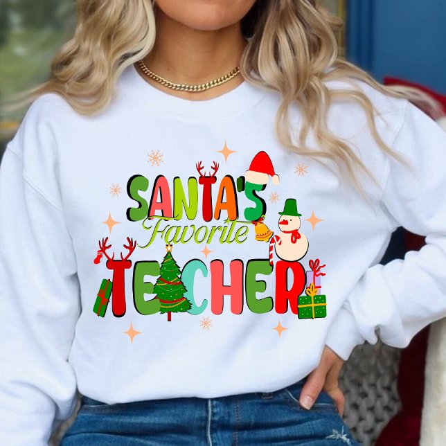 Moletom professor favorito de papais noeis.presente person (Christian Christmas shirt, Christmas sweatshirt,Christ sweatshirt,santas favorite teacher sweatshirt)