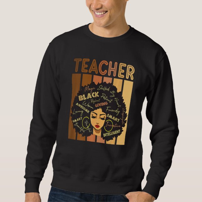 Moletom Professor inteligente de História Negra Afro Love  (Frente)