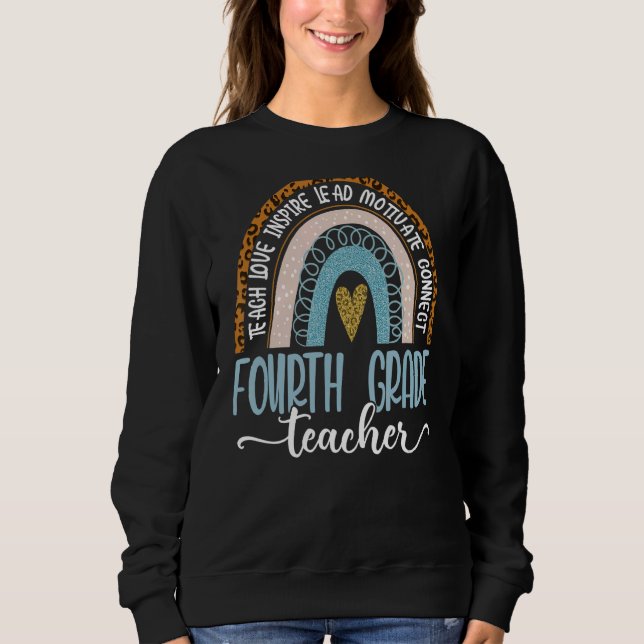 Moletom Professor Leopard Boho Arco-Íris De Volta Para (Frente)