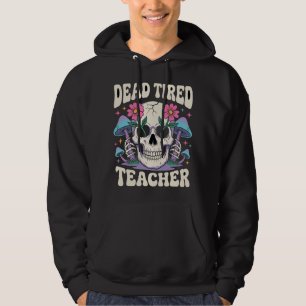 Moletom Professor Muito Cansado Crânio Cogumelo Gráfico de