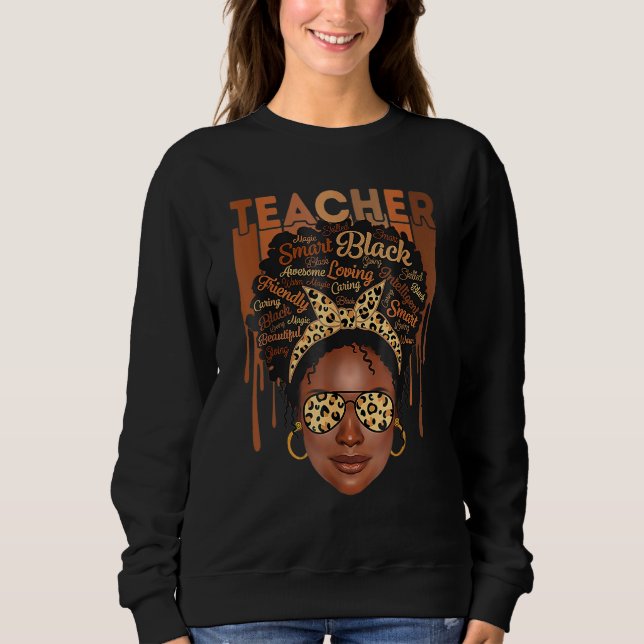 Moletom Professor negro inteligente afro ama melanina afro (Frente)