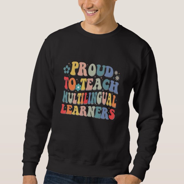 Moletom Professor Orgulhoso de Ensinar Alunos Multilíngues (Frente)