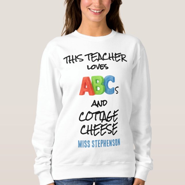 Moletom Professor Personalizado ABCs E Queijo Cottage (Frente)