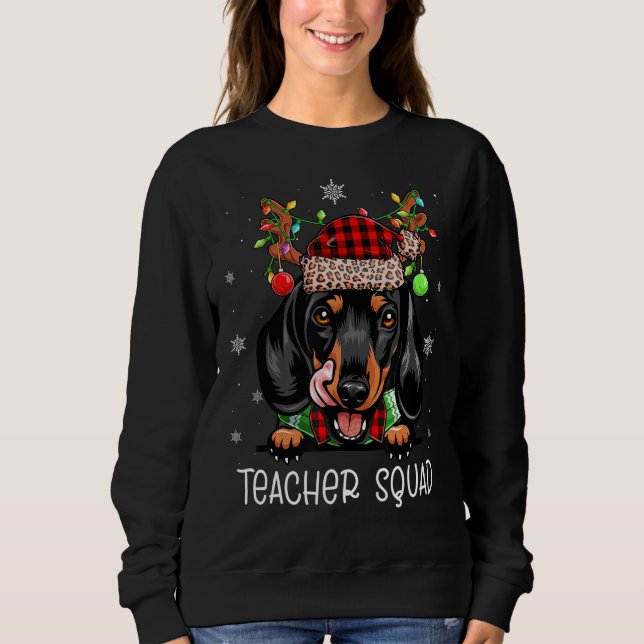 Moletom Professor Reindeer Dachshund Engraçado Professor C (Frente)