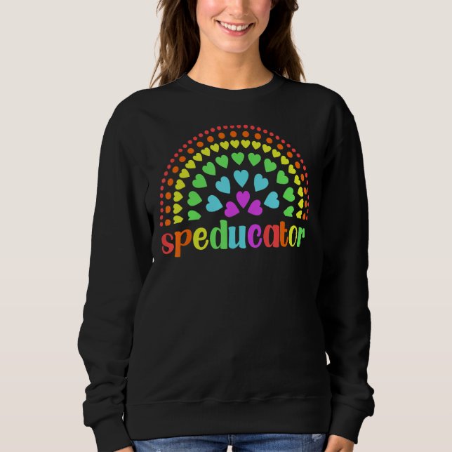 Moletom Professor Sped Speducator Rainbow Heart (Frente)