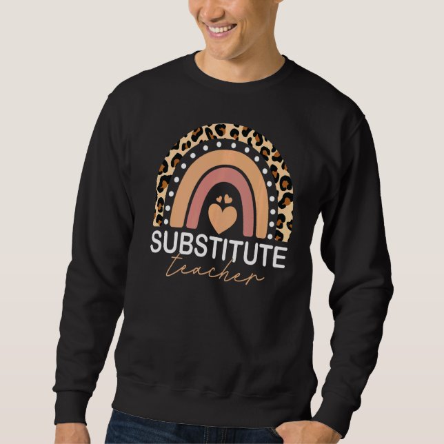 Moletom Professor Substituto Boho Rainbow De Volta À Escol (Frente)