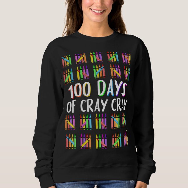 Moletom Professora 100 Dias Cray Cray Cray 100º Dia de Men (Frente)