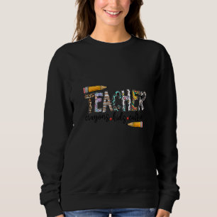 Moletom Professora Crayons Kids Caffeine De Volta Ao Café
