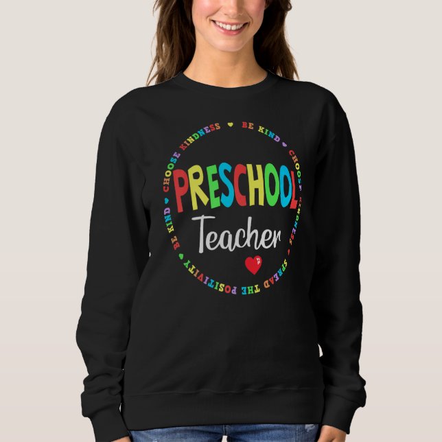 Moletom Professora Da Pré-Escola De Volta À Apreciação Da  (Frente)