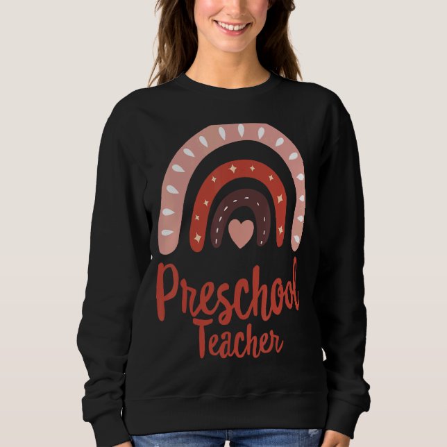Moletom Professora Da Pré-Escola De Volta À Apreciação Da  (Frente)