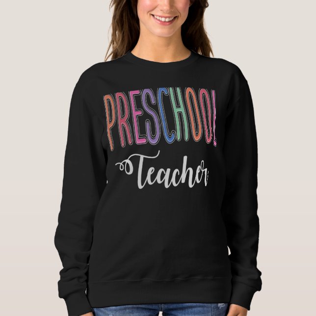 Moletom Professora Da Pré-Escola De Volta À Apreciação Da  (Frente)