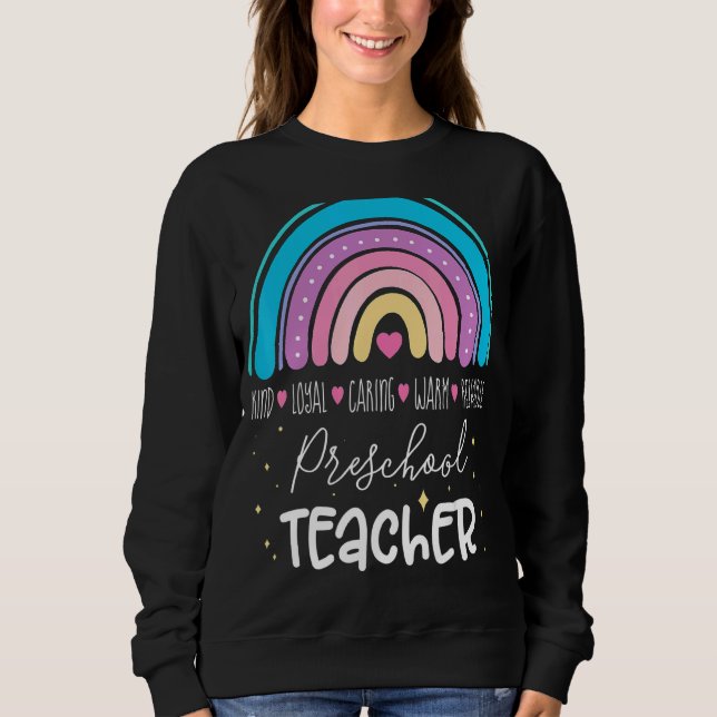 Moletom Professora Da Pré-Escola De Volta À Apreciação Da  (Frente)