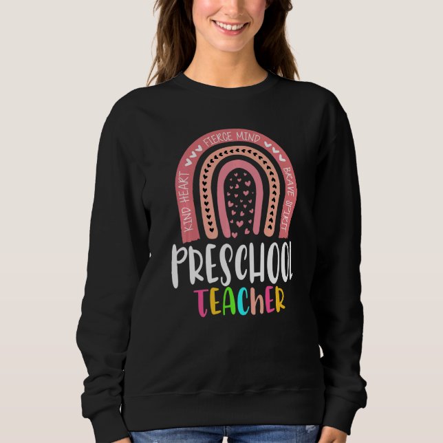 Moletom Professora Da Pré-Escola De Volta À Apreciação Da  (Frente)