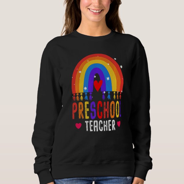 Moletom Professora Da Pré-Escola De Volta À Apreciação Da  (Frente)