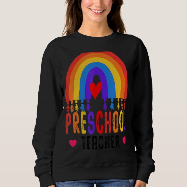 Moletom Professora Da Pré-Escola De Volta À Apreciação Da  (Frente)