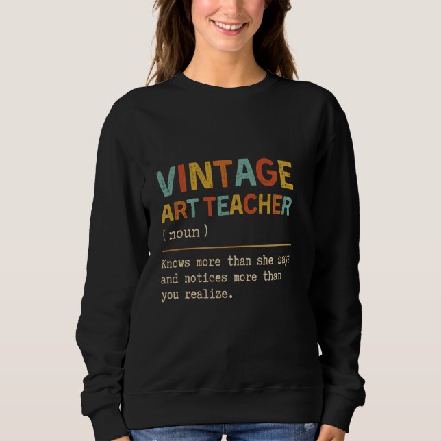 Moletom Professora De Arte Definição Engraçada De Volta À  (Frente)
