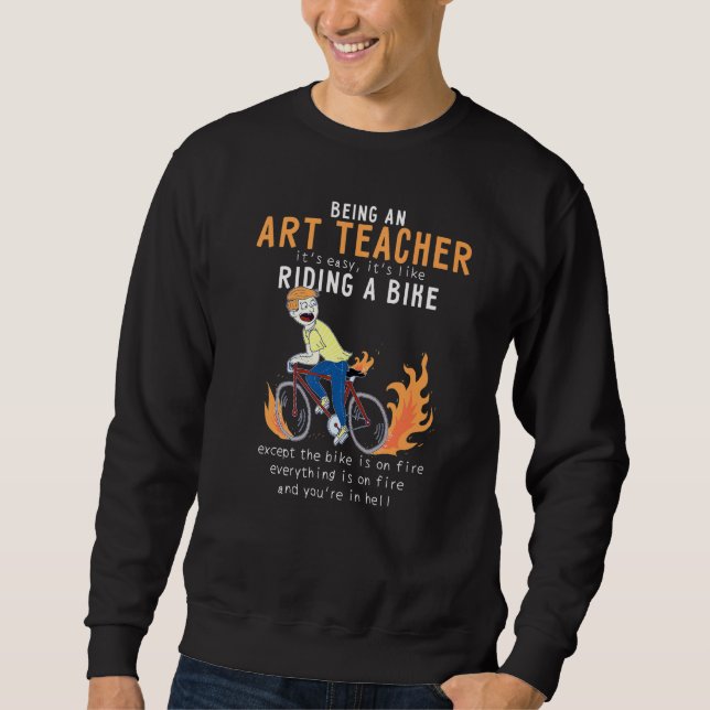 Moletom Professora De Arte Gosta De Andar De Bicicleta Eng (Frente)