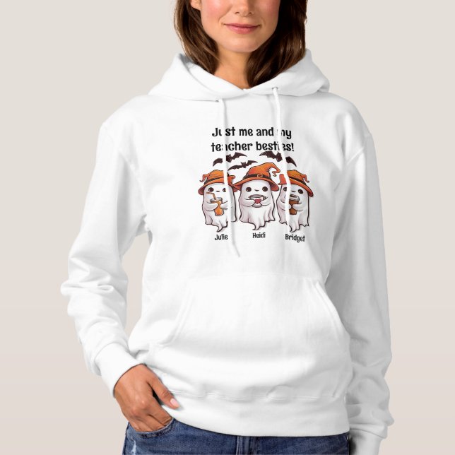 Moletom Professora do Halloween fantasma com bebidas perso (Frente)